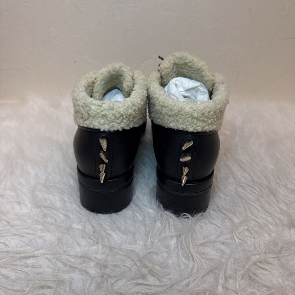 Victor Studded Leather Sherpa Platform Boots