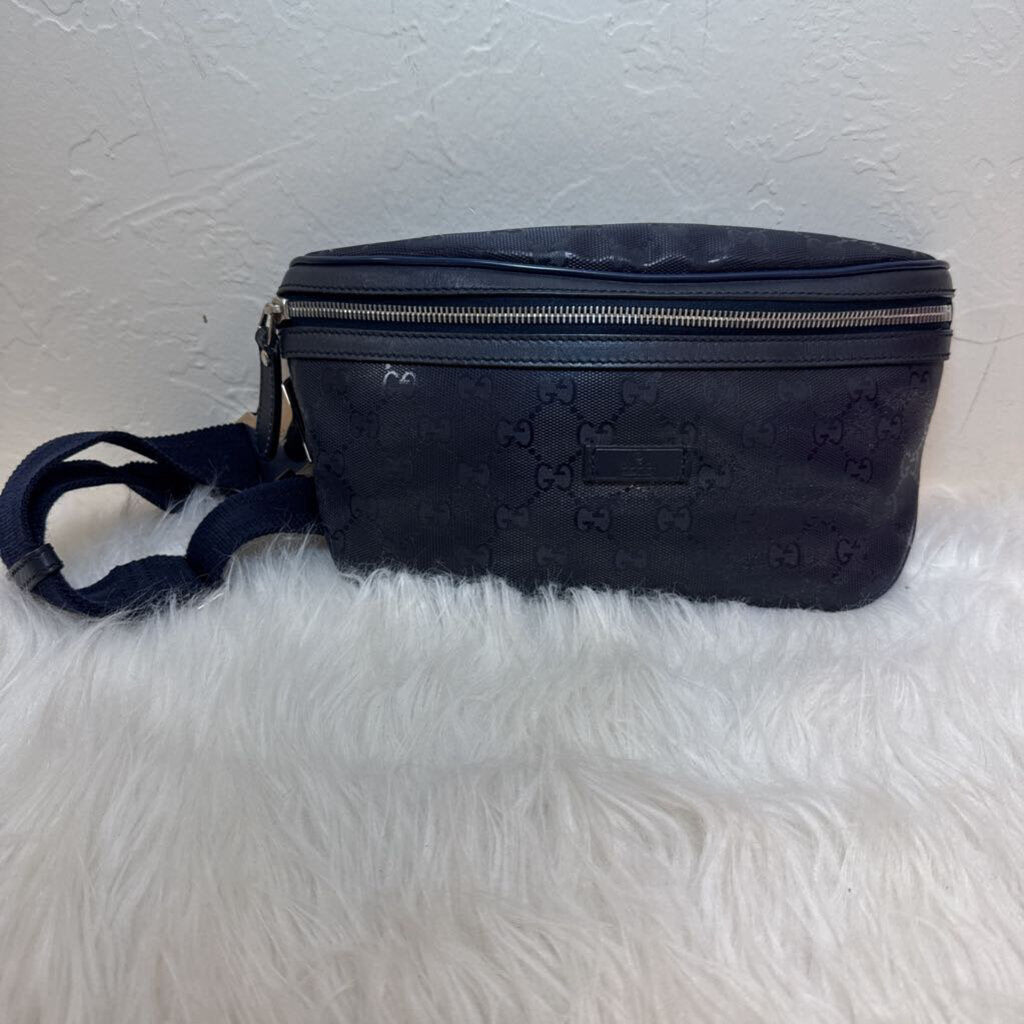 Navy GG Imprime Waist Bum Bag