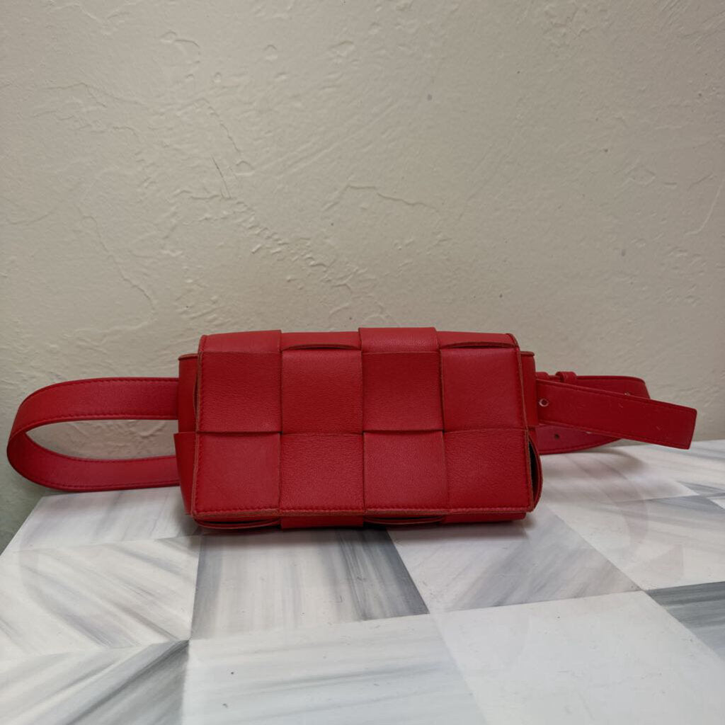 Red Intrecciato Cassette Belt Bag