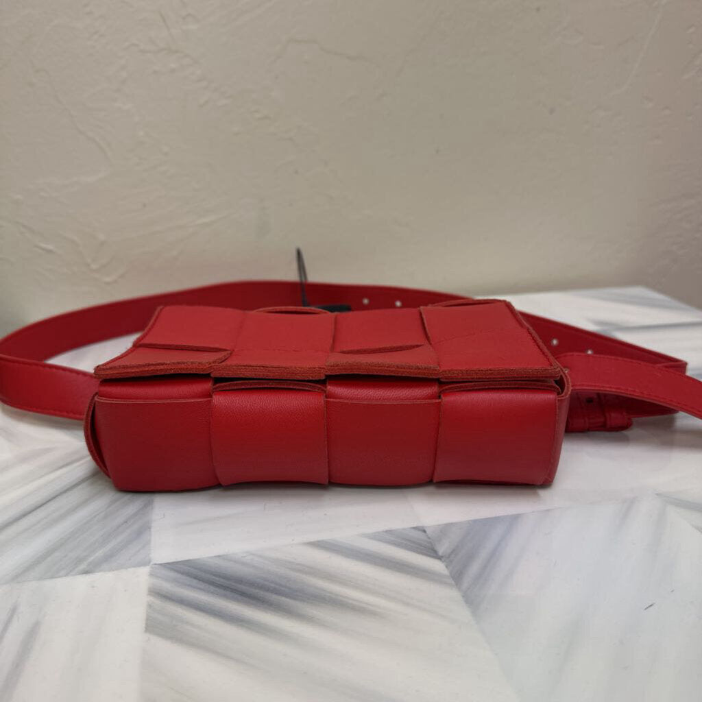 Red Intrecciato Cassette Belt Bag