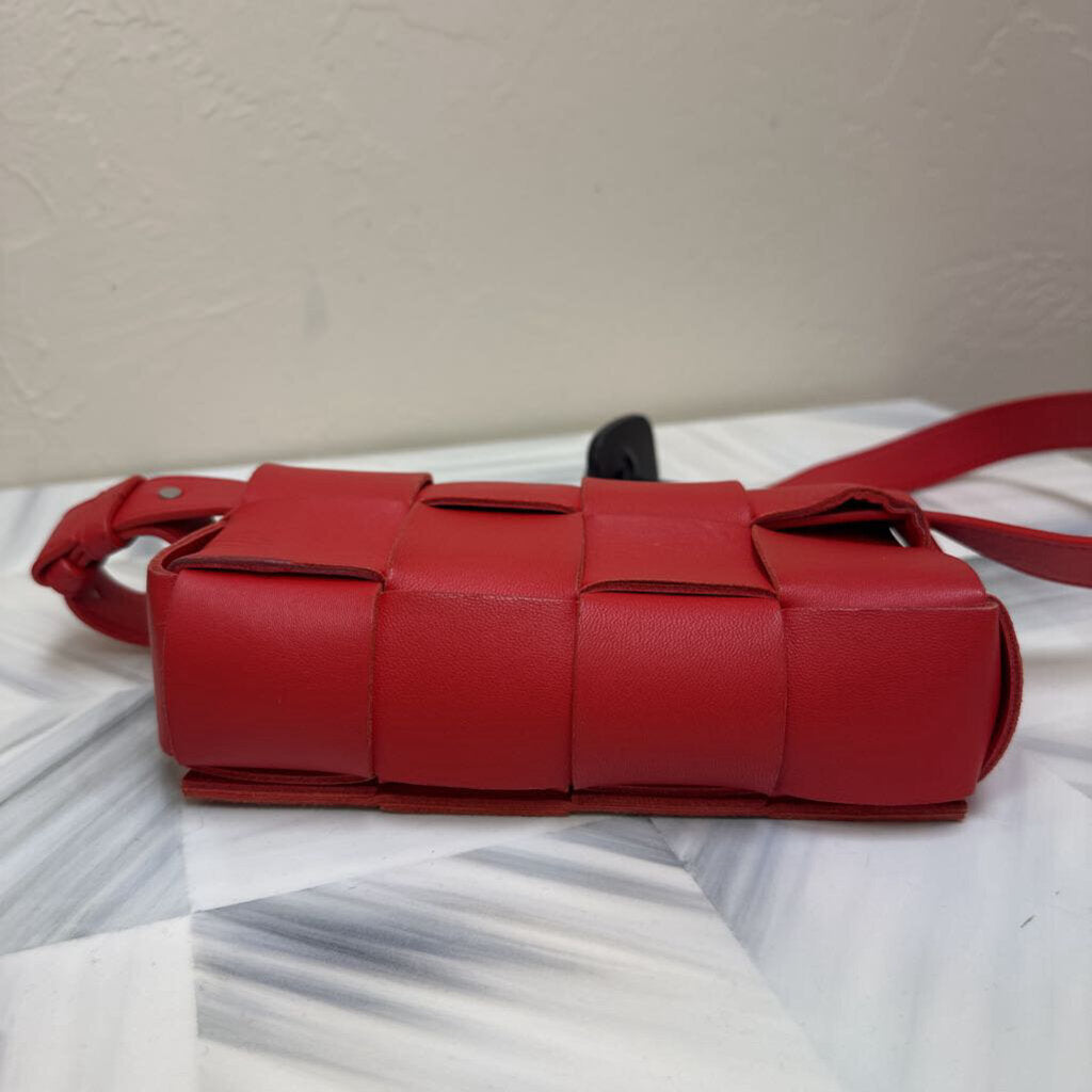 Red Intrecciato Cassette Belt Bag