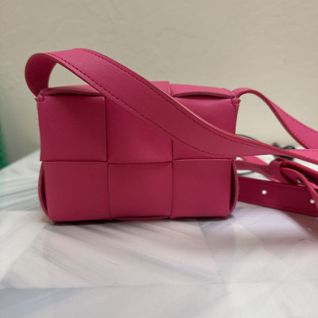 Candy Pink Lambskin Maxi Intrecciato Mini Cassette Bon Bon Bag