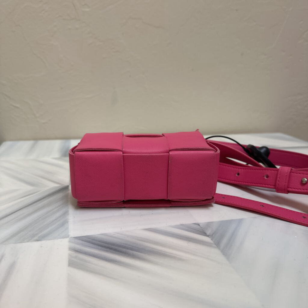 Candy Pink Lambskin Maxi Intrecciato Mini Cassette Bon Bon Bag