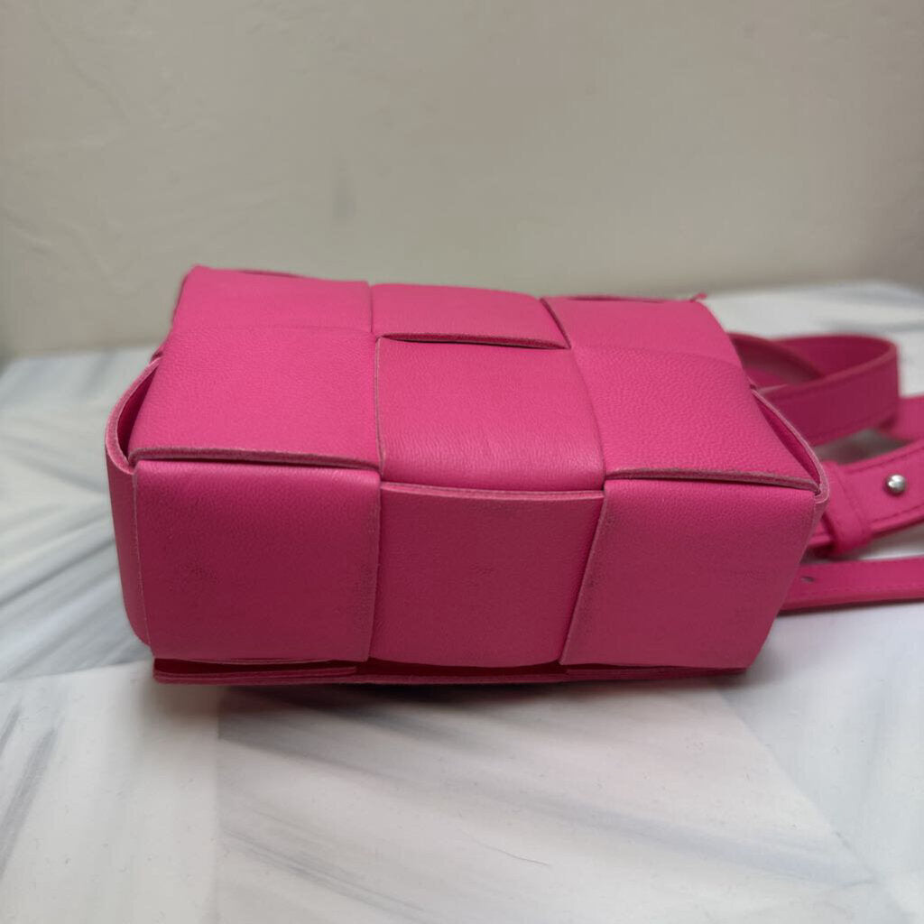 Candy Pink Lambskin Maxi Intrecciato Mini Cassette Bon Bon Bag