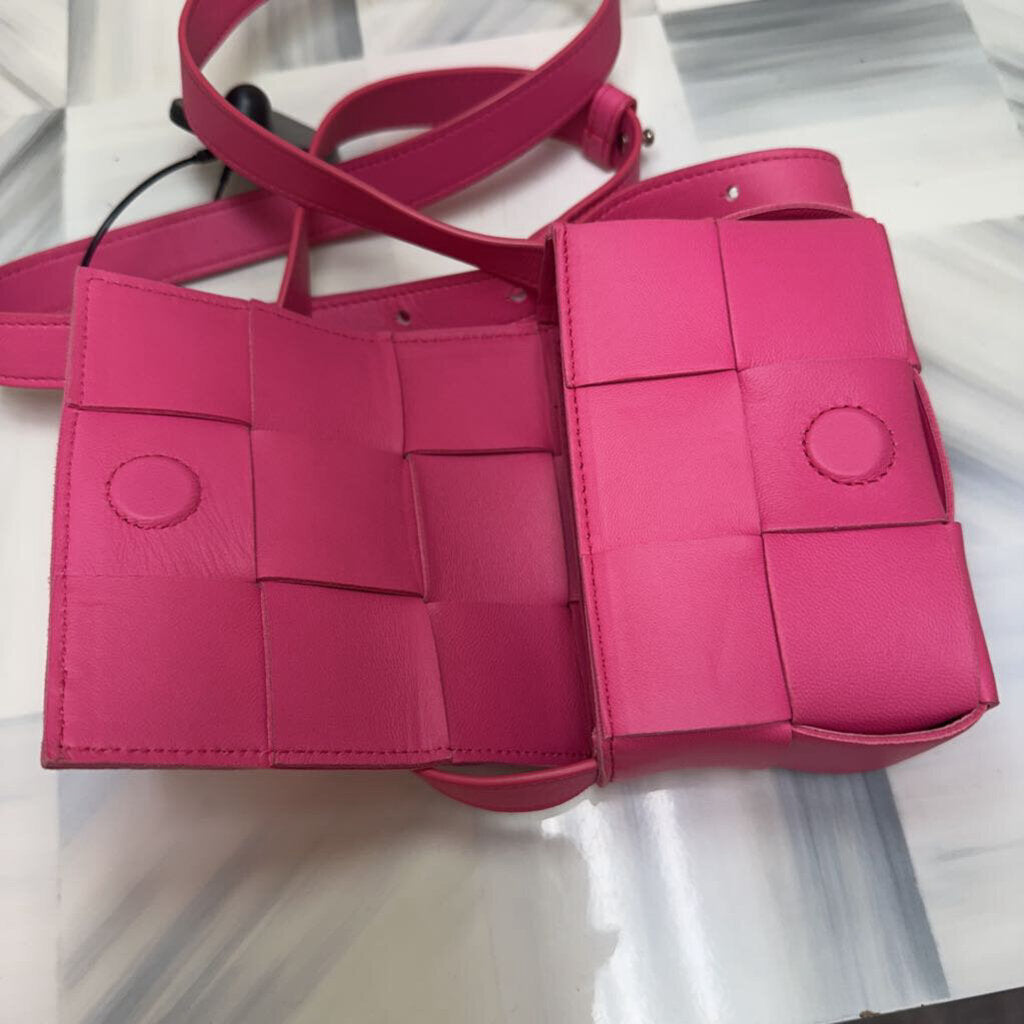 Candy Pink Lambskin Maxi Intrecciato Mini Cassette Bon Bon Bag