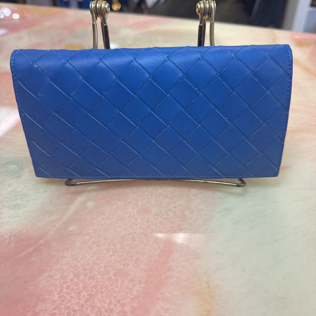 Sea Blue Intrecciato Continental Wallet