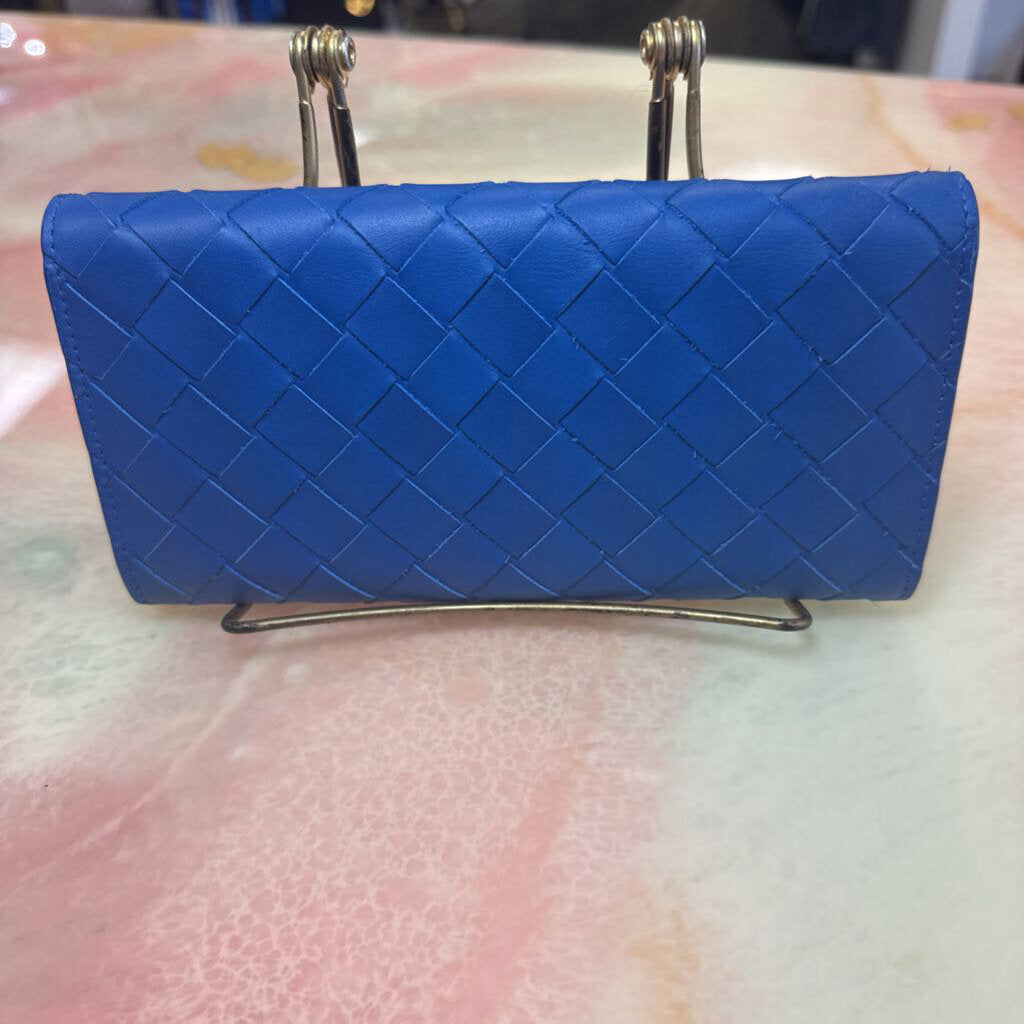 Sea Blue Intrecciato Continental Wallet