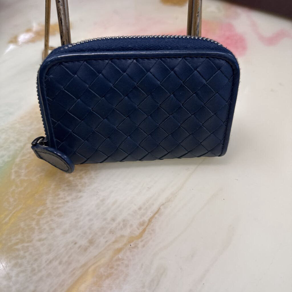 Navy Intrecciato Card Case