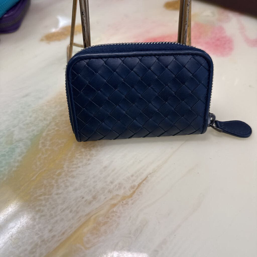 Navy Intrecciato Card Case