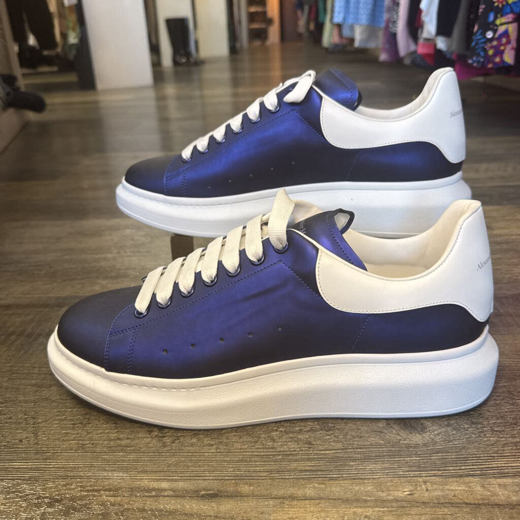 Electric Blue Leather Trainers