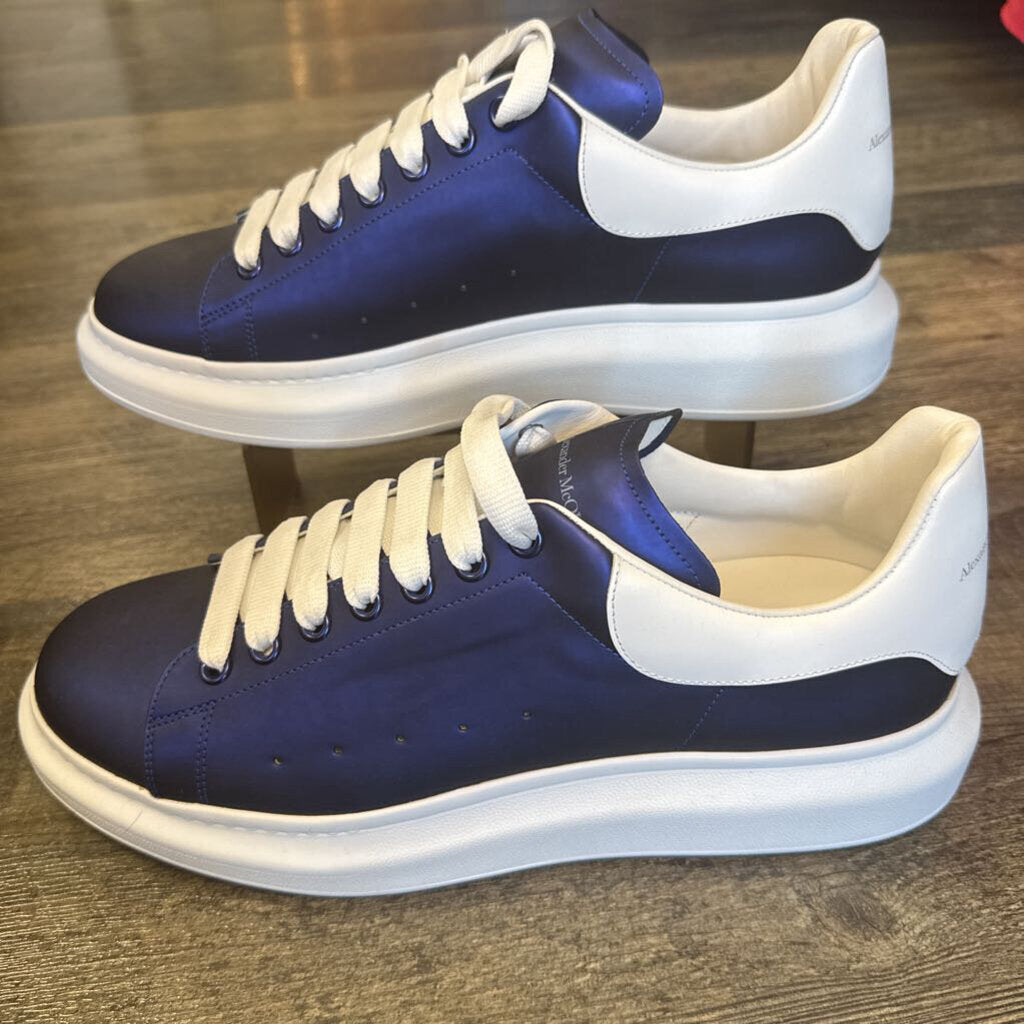 Electric Blue Leather Trainers