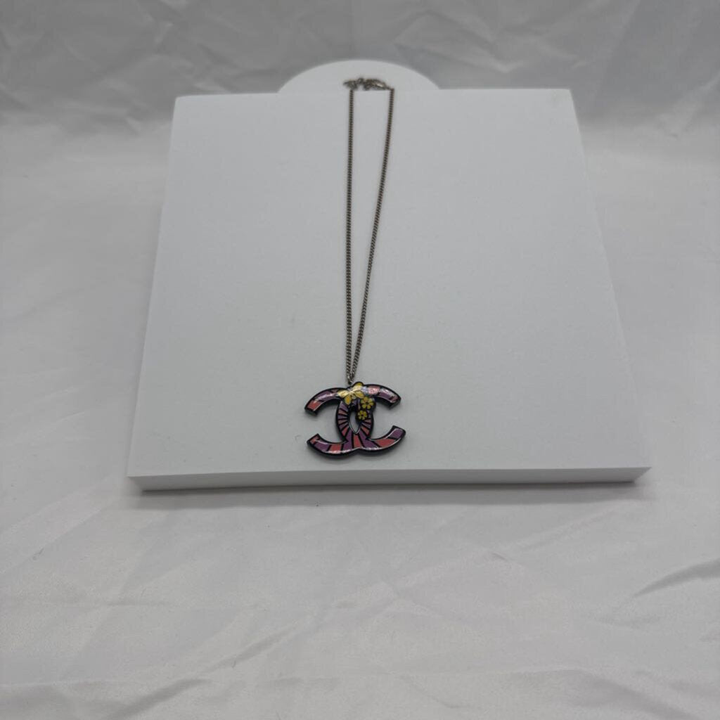 Butterfly Enamel CC Pendant Necklace