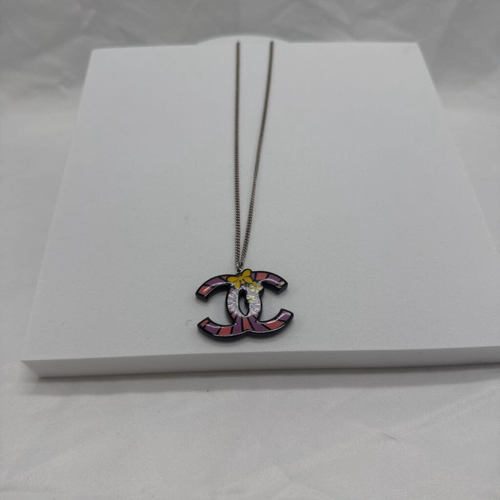 Butterfly Enamel CC Pendant Necklace
