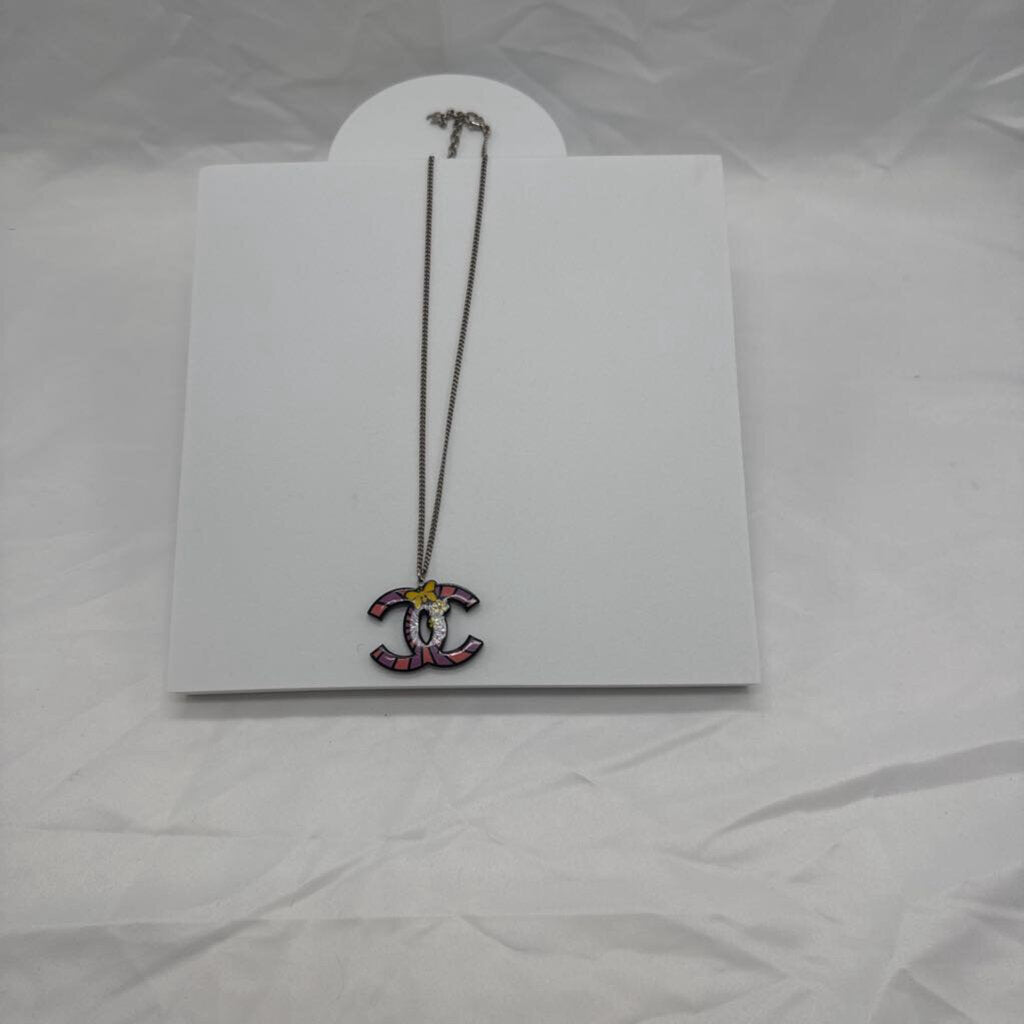 Butterfly Enamel CC Pendant Necklace