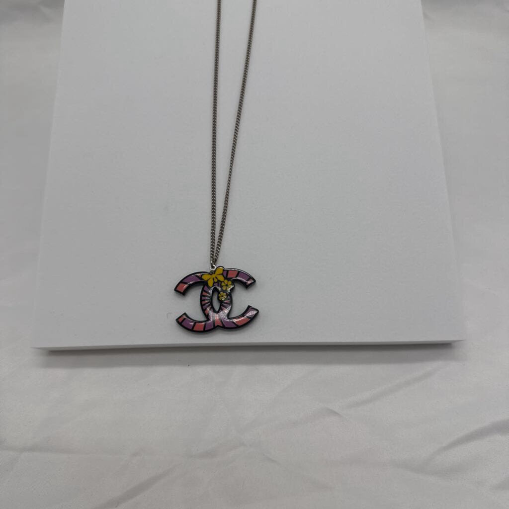 Butterfly Enamel CC Pendant Necklace