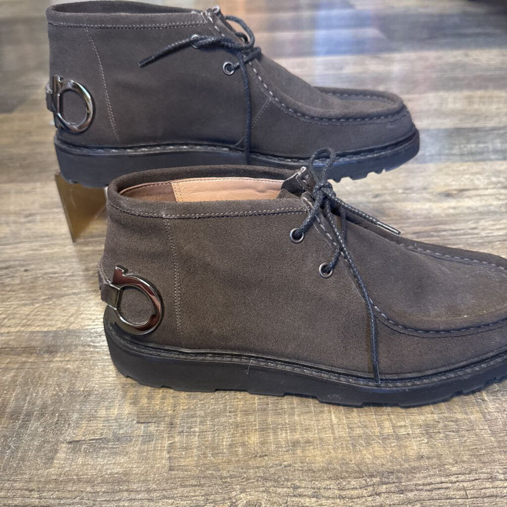Brown Suede Moccasin Chunky Sole