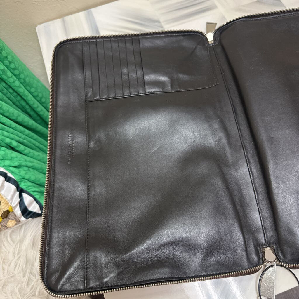 Dk Brown Perforated Leather Document Case