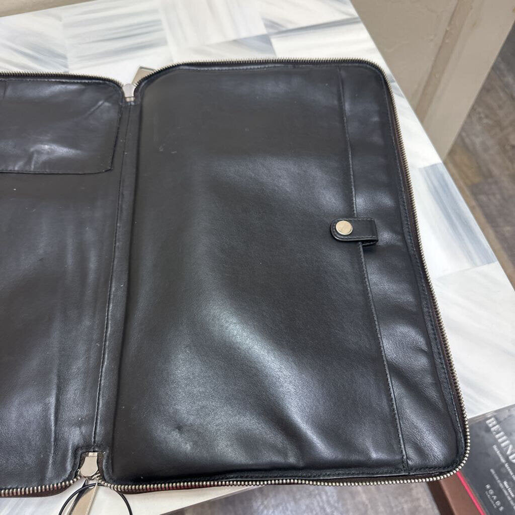 Dk Brown Perforated Leather Document Case