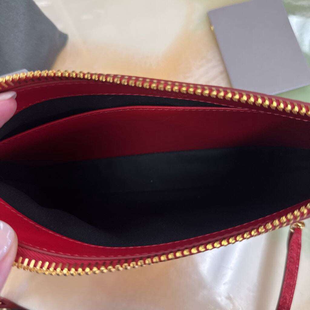 Red Leather Croc-Embossed Crossbody NWT