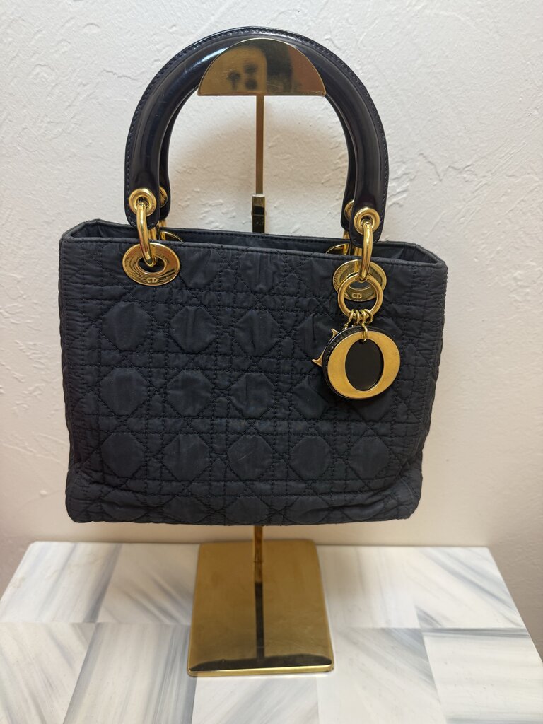 Black Canvas Cannage Lady Dior