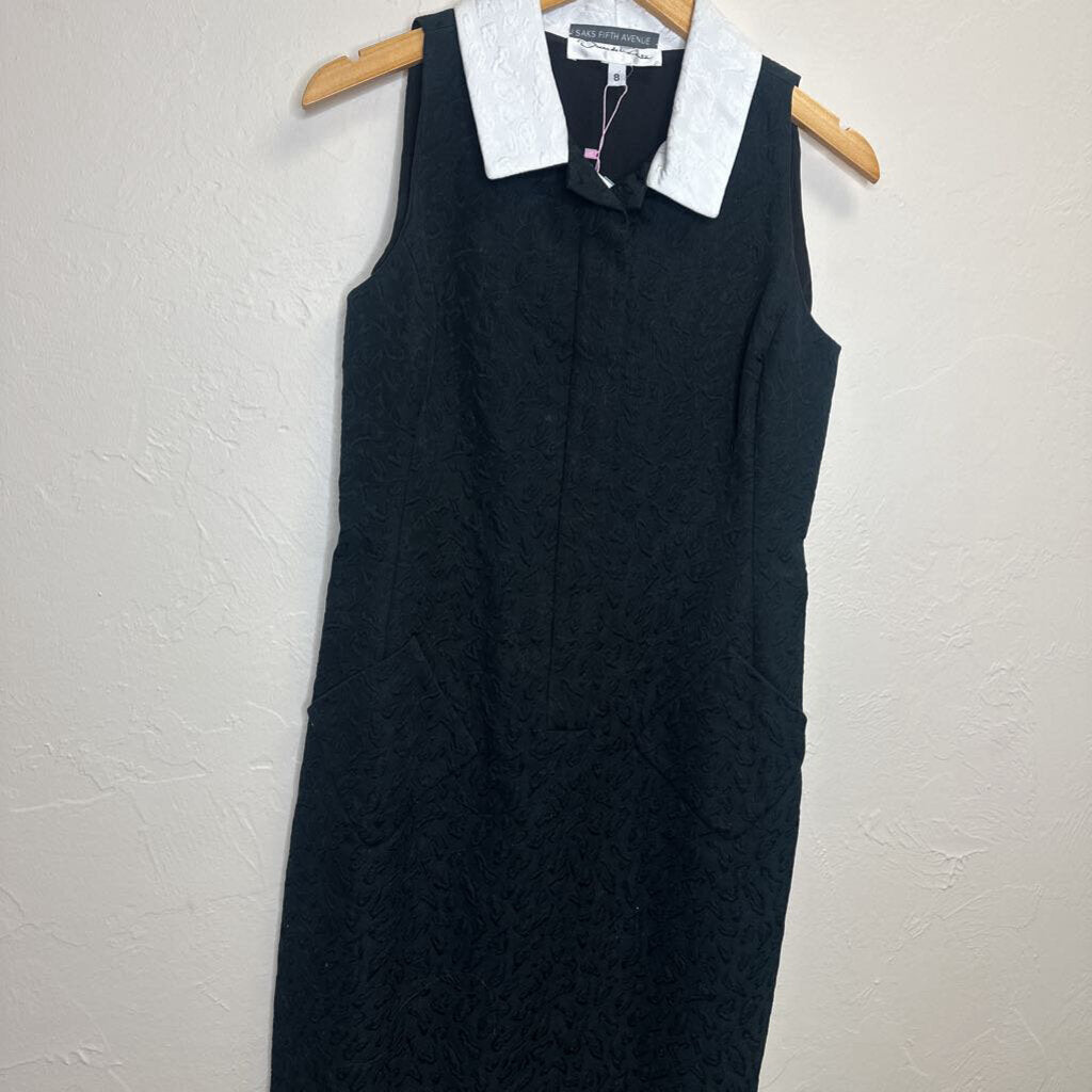 Black Sheath Dress with White Collar