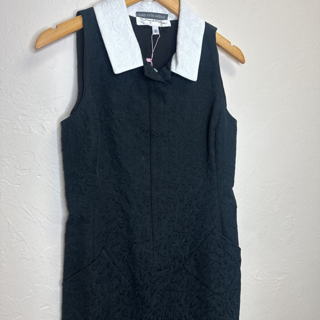 Black Sheath Dress with White Collar