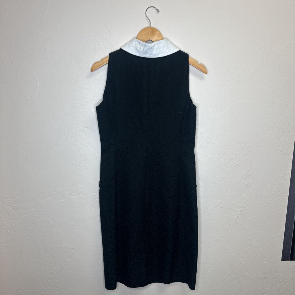 Black Sheath Dress with White Collar