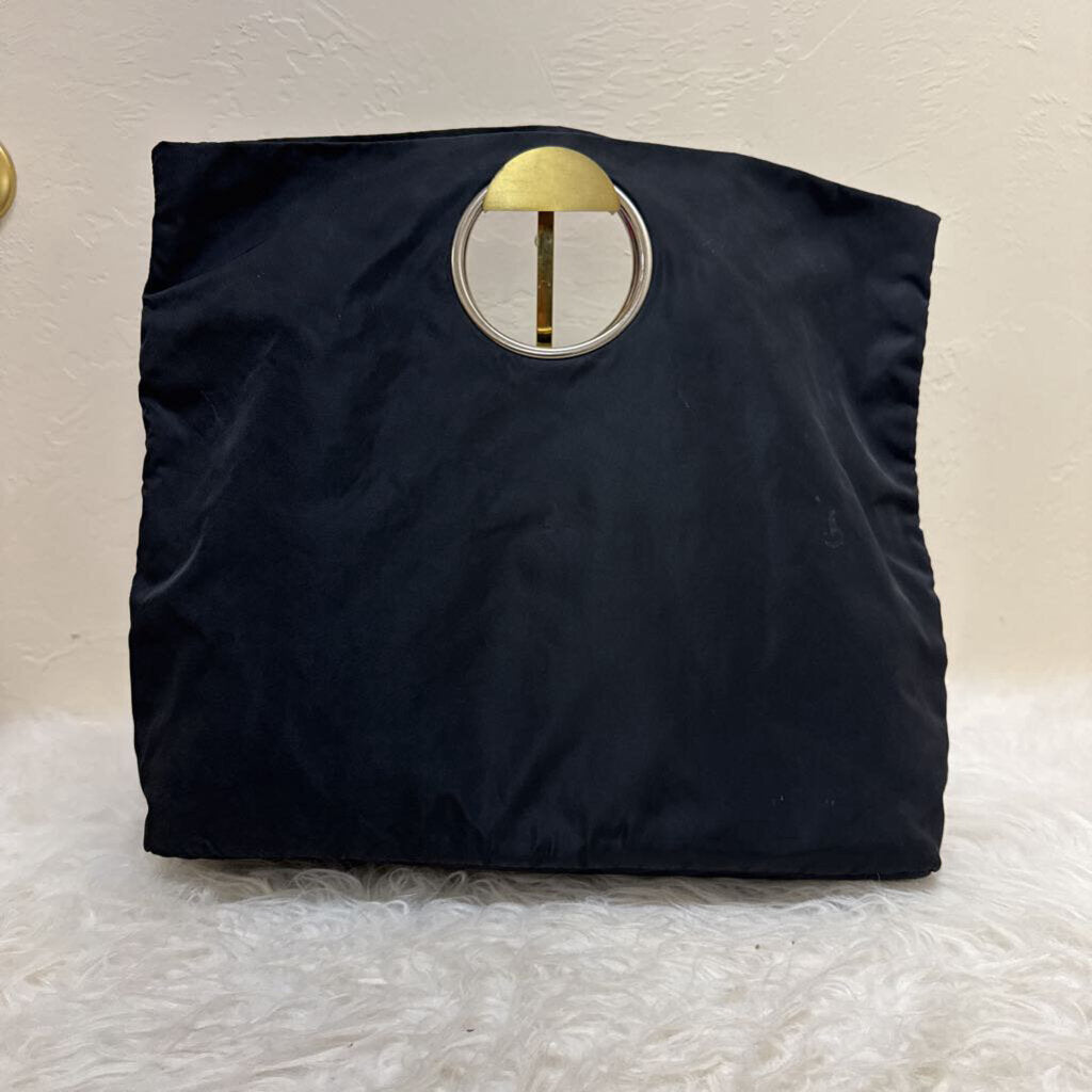 Black Nylon Vela Hoop Bag