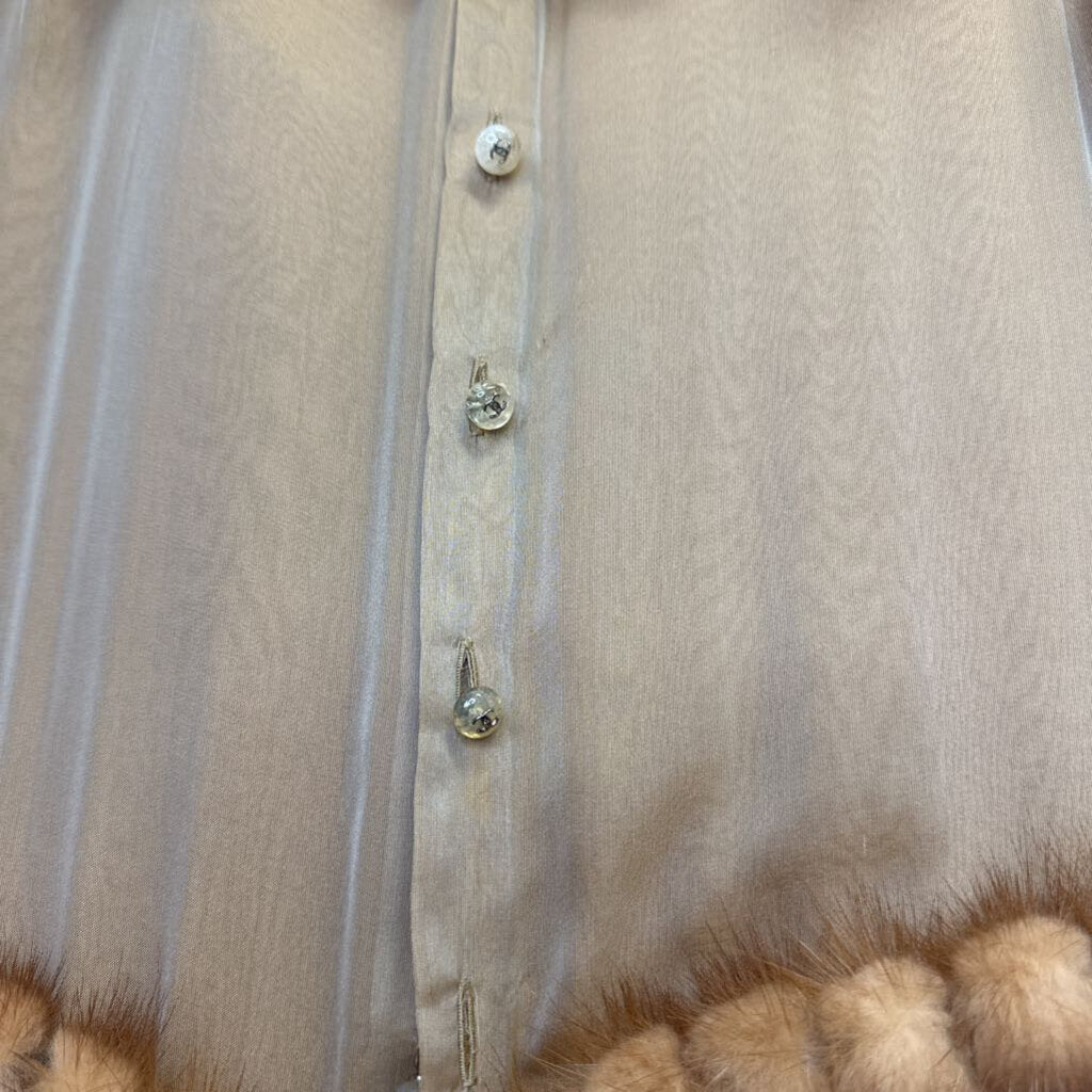 Vintage Dress with Fur Accents