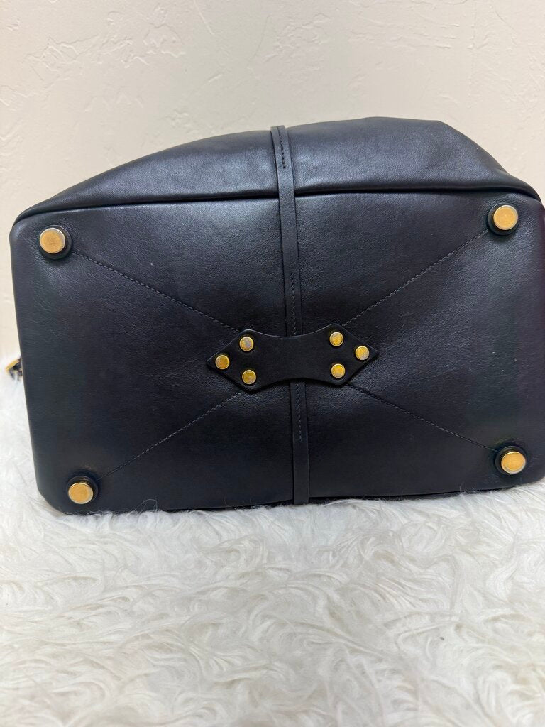 Black Vitello Leather Two Way Bag
