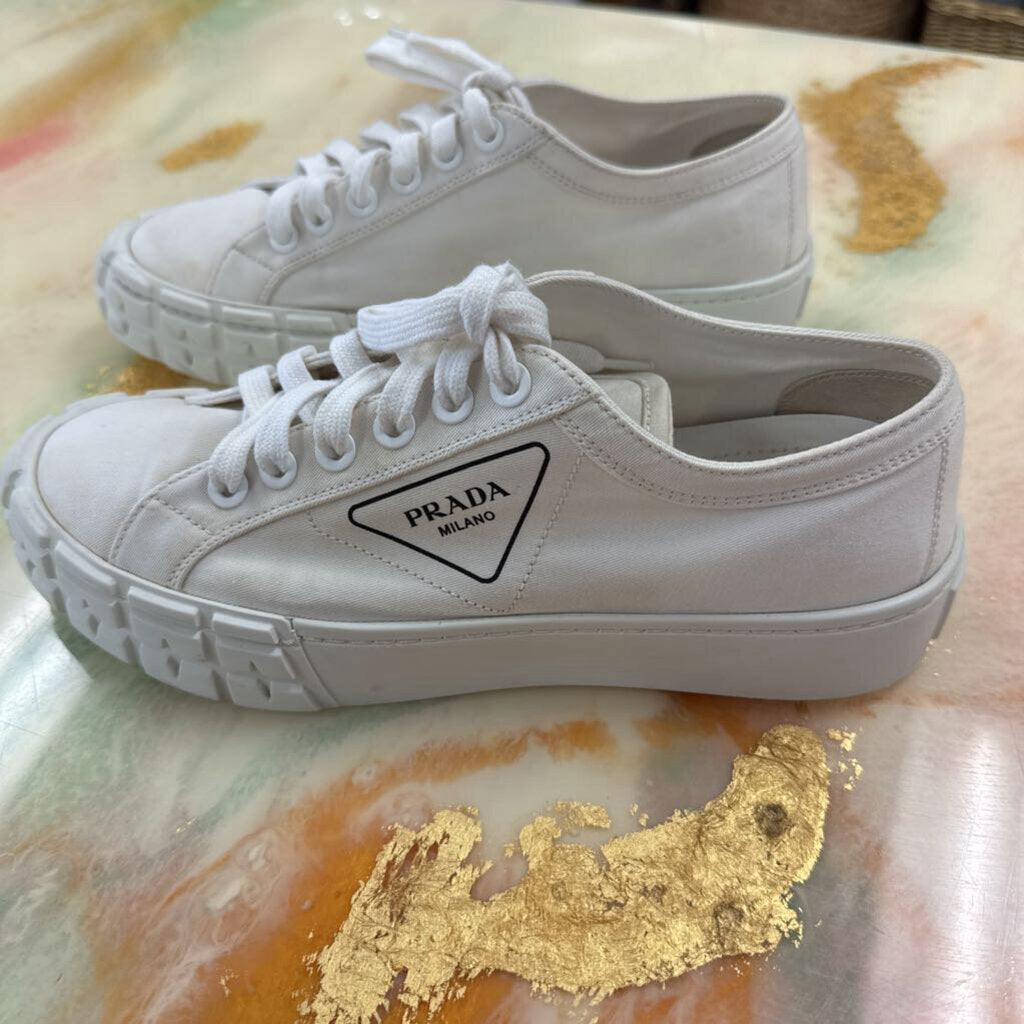 White Logo Canvas Sneakers