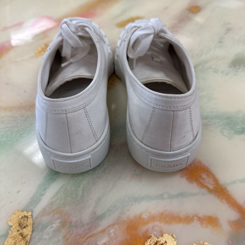White Logo Canvas Sneakers