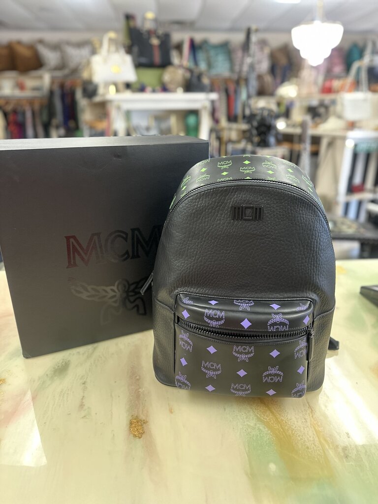 Color Splash Logo Leather Backpack