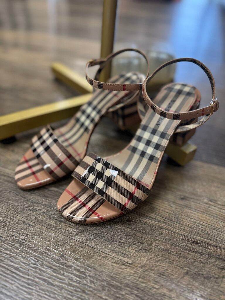 Burberry Plaid Slide Sandals