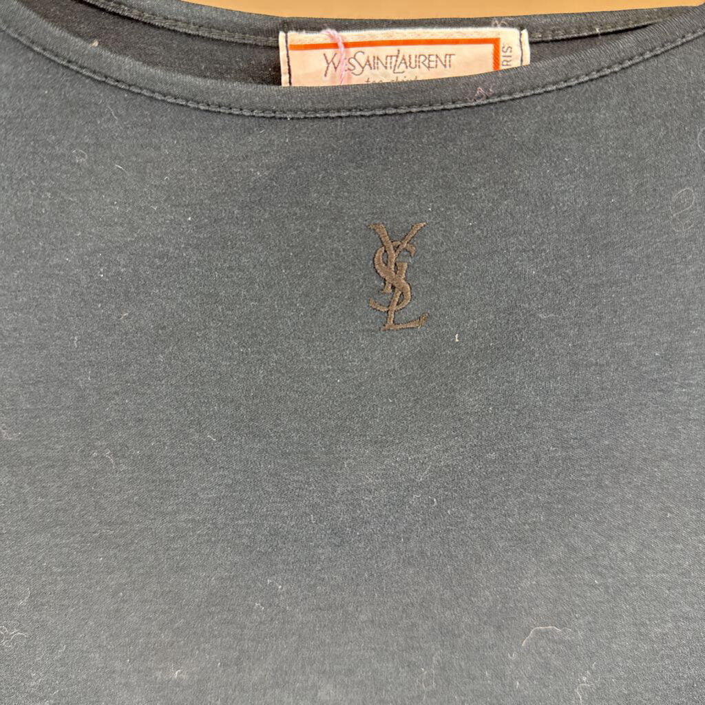 Navy YSL Logo Tee