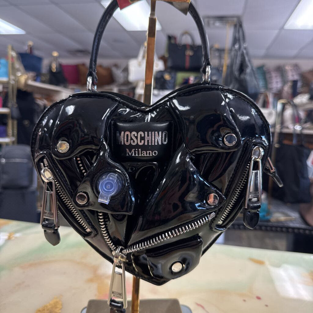 Moschino Heart-Shaped Black Handbag