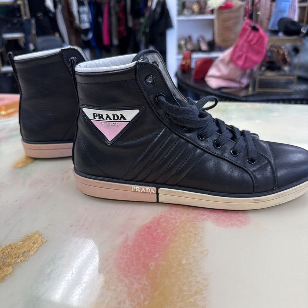 Prada Black High-Top Sneakers
