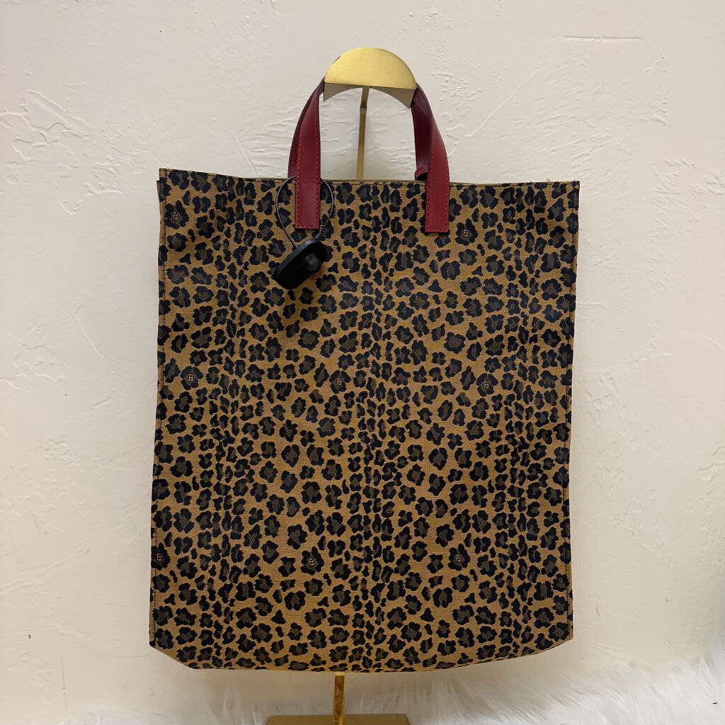 Canvas Leopard Print Tote
