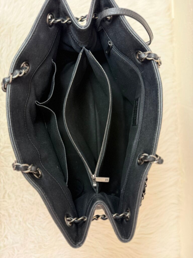 Chanel Black Leather Tote Bag