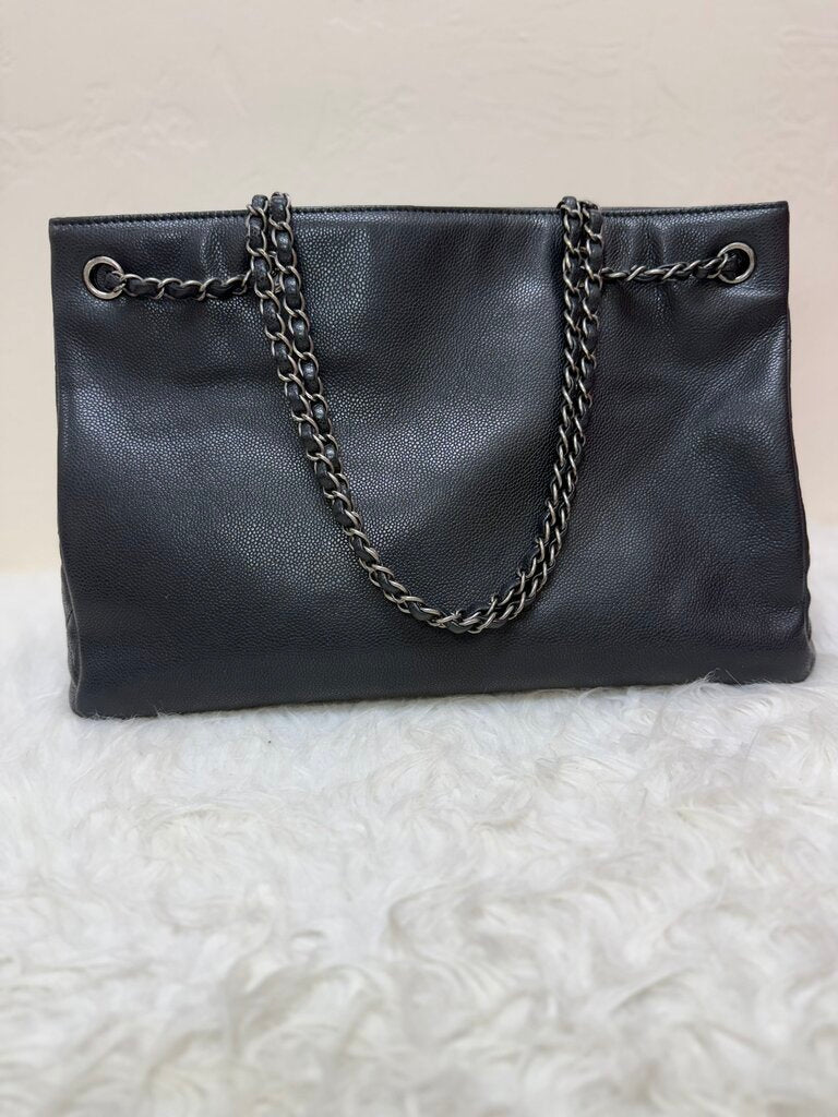 Chanel Black Leather Tote Bag