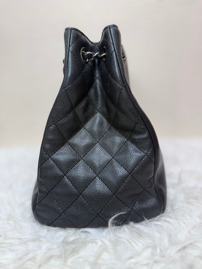 Chanel Black Leather Tote Bag