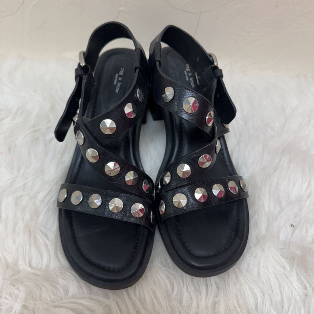 Black Studded Sandals