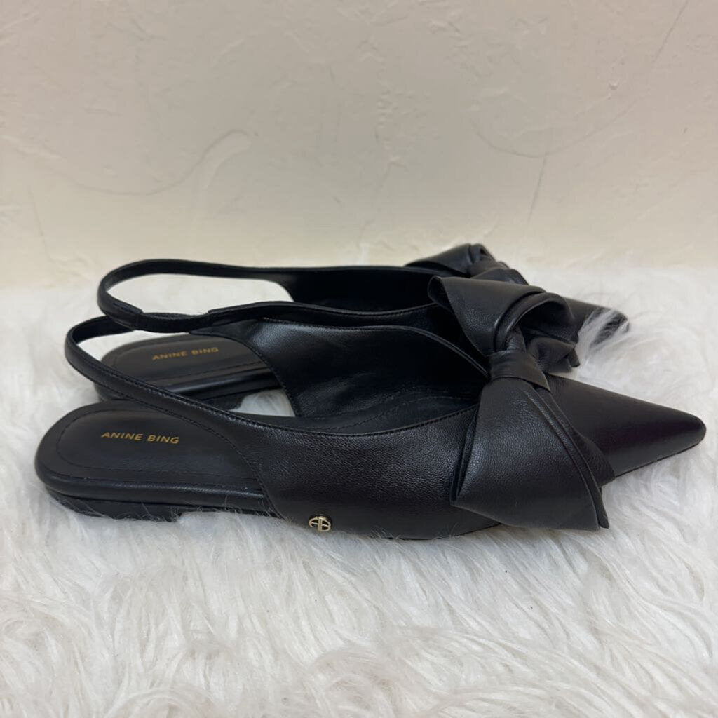Black Bow Slingback Flats