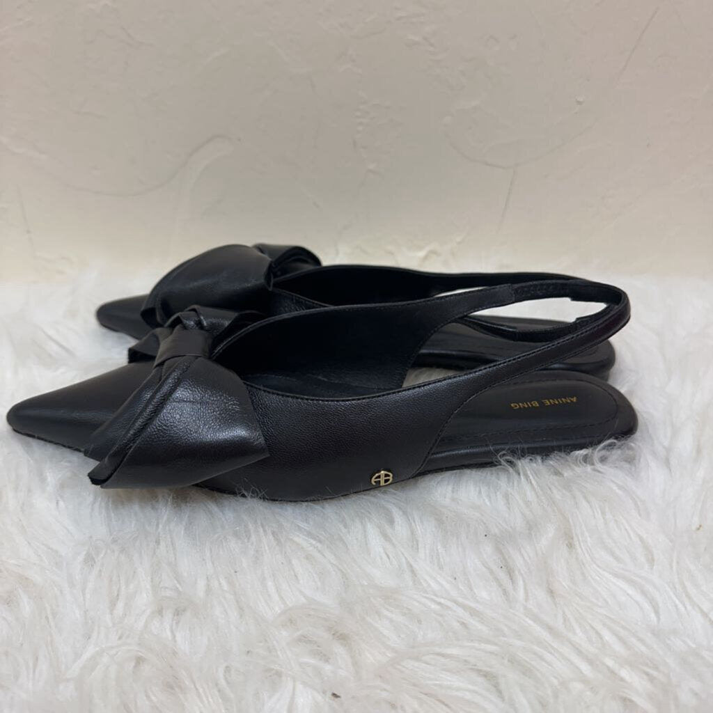 Black Bow Slingback Flats