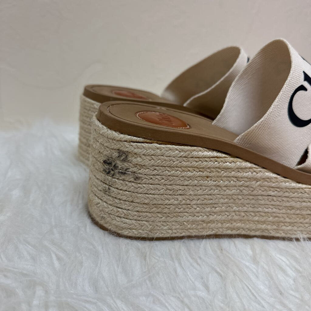 Woody Canvas Wedge Mule