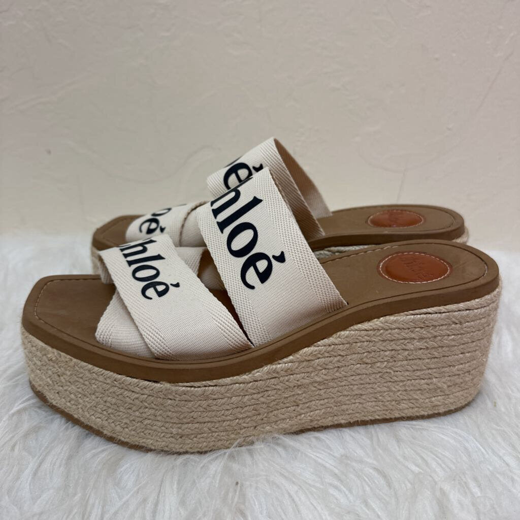 Woody Canvas Wedge Mule