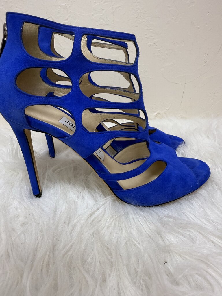 Blue Suede Strappy Sandals