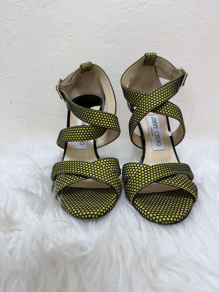 Black and Yellow Strappy Sandals