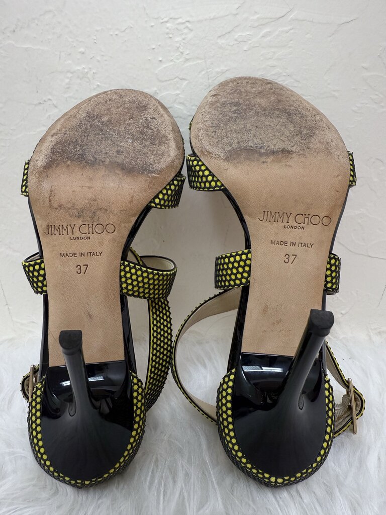 Black and Yellow Strappy Sandals