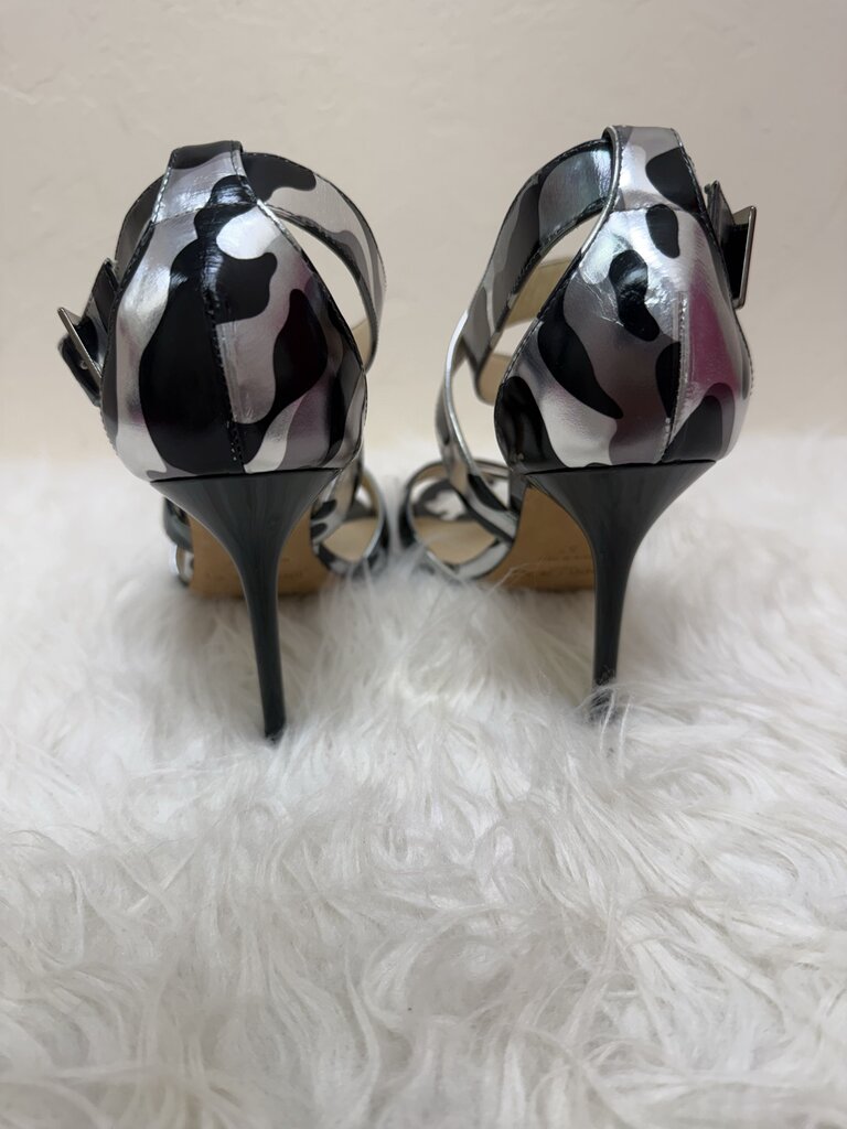 Black Silver Strappy Sandals